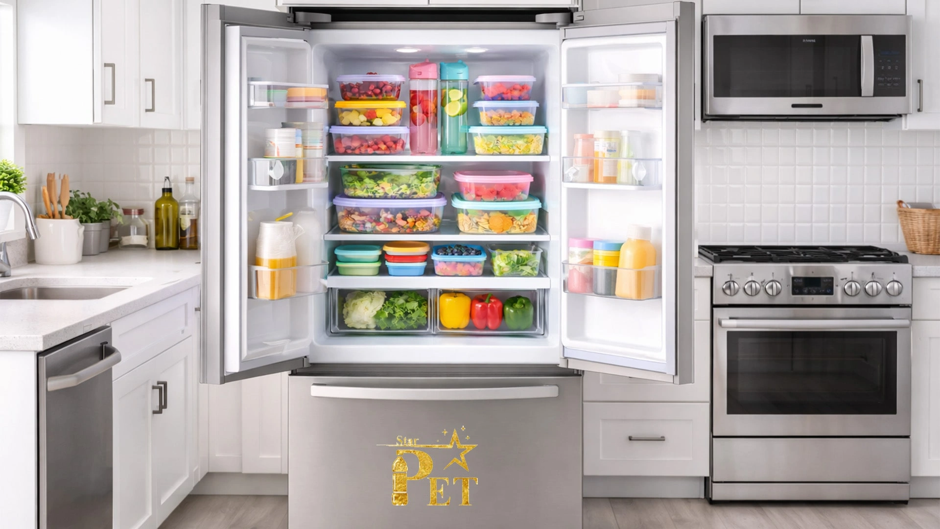 تاثیر نظم در یخچال با ظروف پلاستیکی